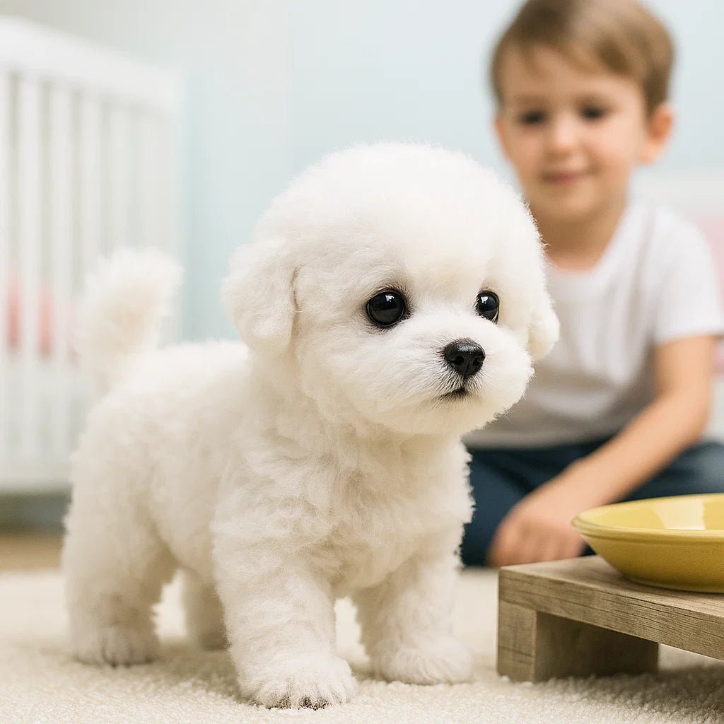 Interactive plush puppy toy featuring realistic movements and sounds, made from eco-friendly synthetic leather, perfect for children and pet lovers of all ages. 0